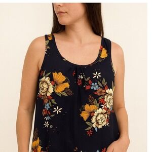 Zeagoo Womens Floral‎ Tank Top Blouse M Multicolor Scoop Neck Sleeveless